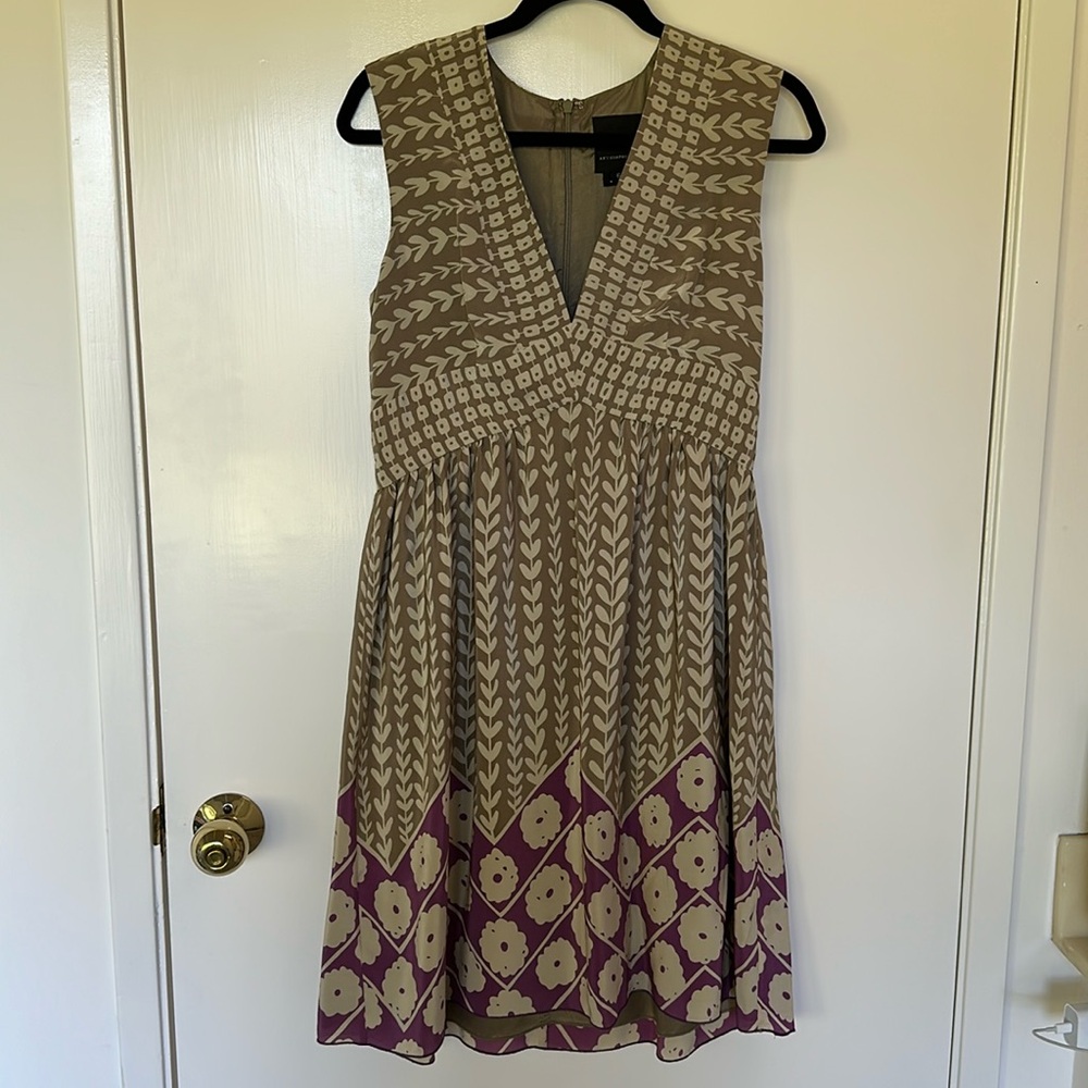 Anna Sui for Anthropologie silk dress, sz 6, excellent condition